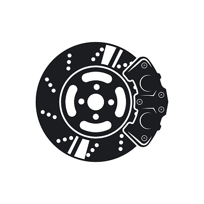 black disc brake icon vector illustration design