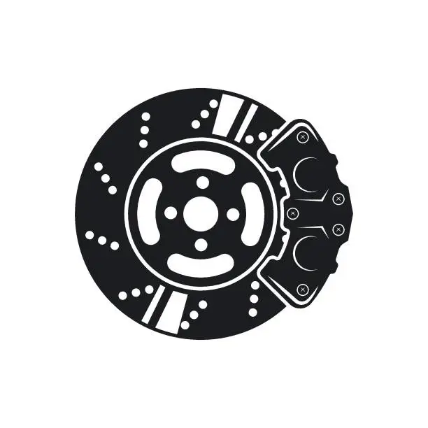 Vector illustration of black disc brake icon vector illustration design