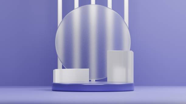 istock 3d rendering platform display stand. podium mockup or pedestal and very peri color background for product showcase and presentation. 1427439648