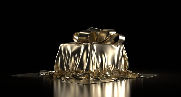 istock Luxury Car Prize, covered with golden silk cloth 1427444406