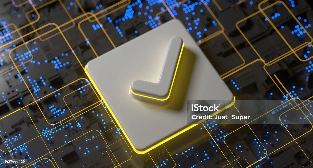 Data Check Mark Check Mark Sign Technology Cloud Computing Data Information Internet ...