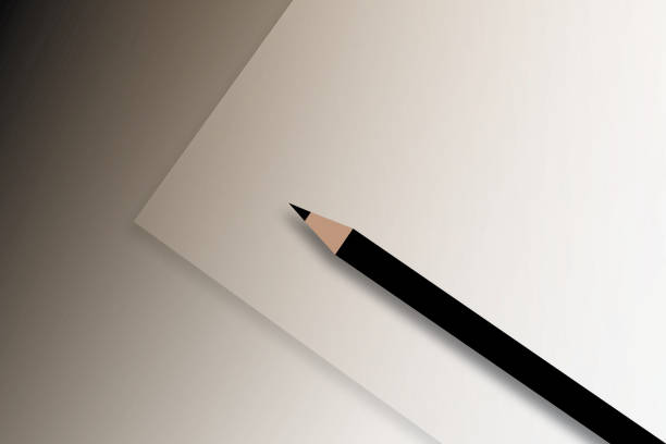 istock Black pencil with blank white paper on dark background. Creative writing and storytelling. 1427461722