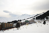 Skiing at the ski resort.