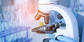 istock Laboratory research, science laboratory research and development concept. 1427473324