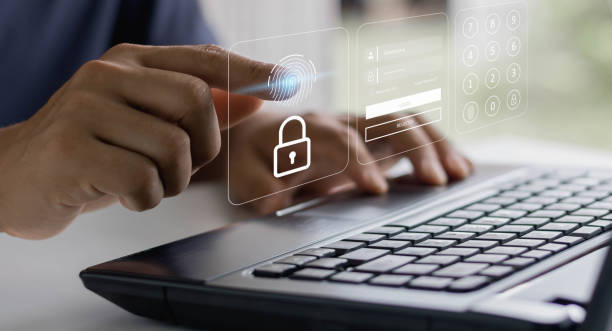 istock secure access to user's personal information, Concept of cyber security in biometric verification, multi-factor authentication, information security, encryption, secure Internet access, cybersecurity. 1427473864