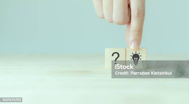 Question Idea Analysis Question Marks And Light Bulb Symbolizing Idea Or Solution Problem ...
