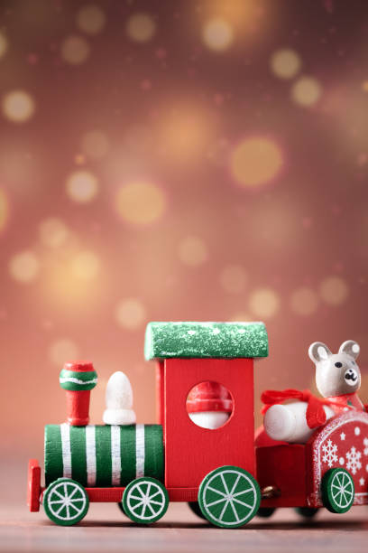 istock Red Christmas toy train. 1427474715