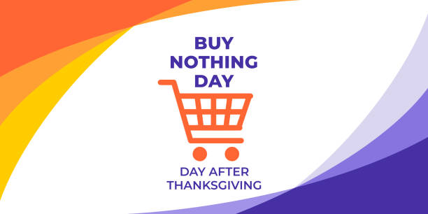 Buy nothing day. Vector banner, poster, card, content for social media. Text Buy nothing day, day after thanksgiving. vector art illustration