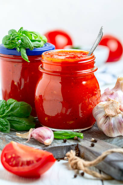 istock Jars with tomato sauce. 1427475051