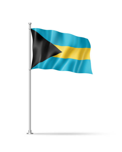 istock Bahamian flag isolated on white 1427477667