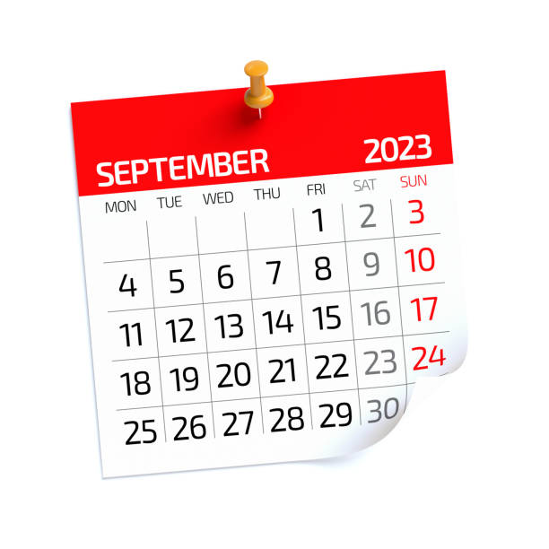 istock September 2023 - Calendar. Isolated on White Background. 3D Illustration 1427481331