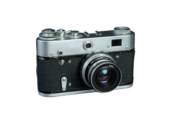 istock Vintage camera on a white background. Old camera. Isolated image. 1427482609