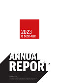 istock Annual minimalistic report light cover template 1427483478