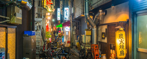istock Japan crowded allleyways traditional restaurants illuminated night panorama Dotonbori Osaka 1427483608