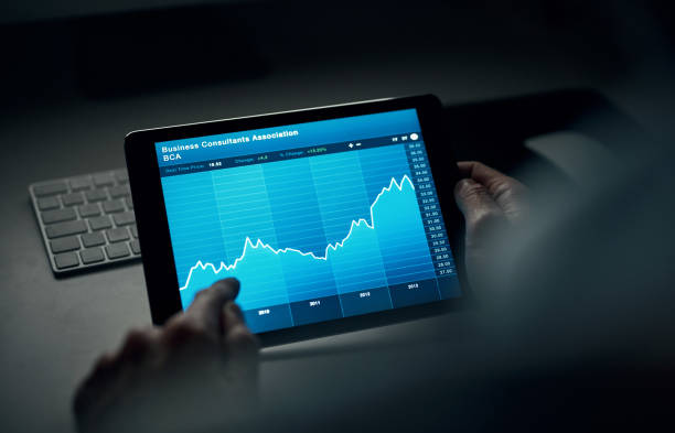 istock Hands, tablet or data in night office of digital marketing chart, target audience survey or kpi timeline on digital screen. Zoom on businessman, future software or database dashboard of seo analytics 1427483706