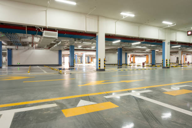 istock bright underground parking for a high building 1427484967
