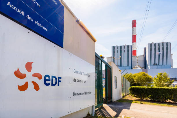 edf-wärmekraftwerk cordemais, frankreich. - edf stock-fotos und bilder