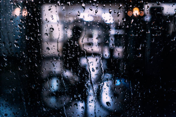 istock Scenery seen through the window glass on a rainy day 1427490550