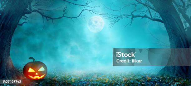 Happy Halloween Holiday Background With Copy Space Stock Photo - Download Image Now