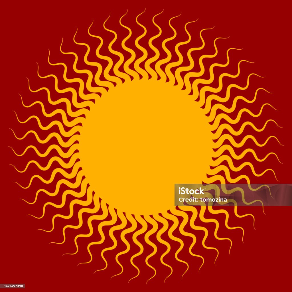 Sun With Rays Pattern In Square Stock Illustration - Download Image Now ...