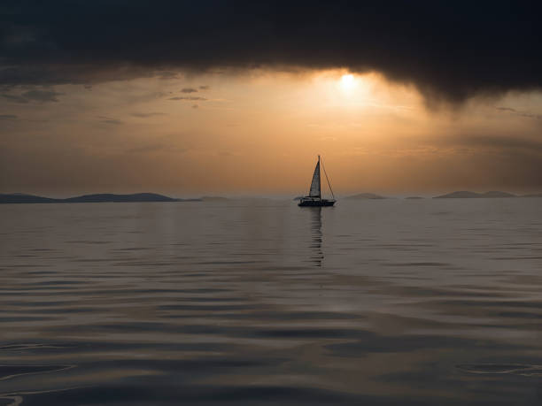 Sailboat in Kornati. Croatia.