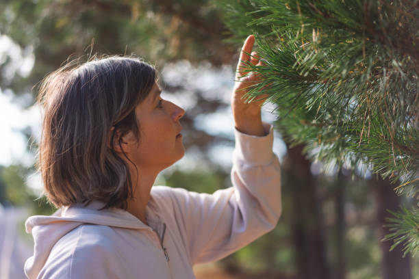 istock young woman in a pine forest 1427505363