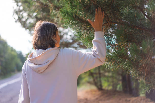 istock young woman in a pine forest 1427505375