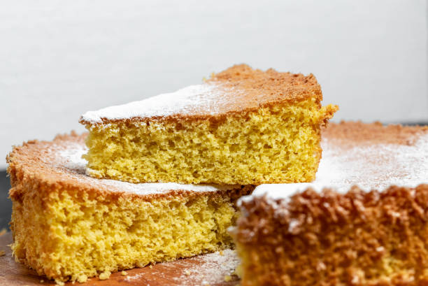 istock biscuit cake. Homemade classic sponge cake or biscuit. Bakery background concept. banner, menu recipe place for text 1427515983