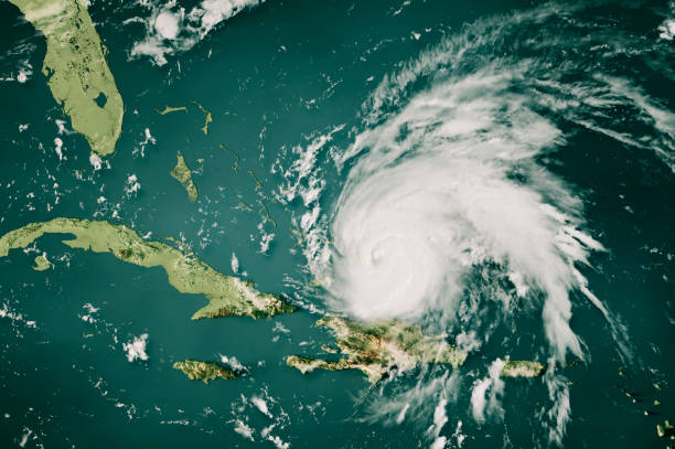 istock Hurricane Fiona Cloud Map Caribbean Sea 3D Render Color 1427518737