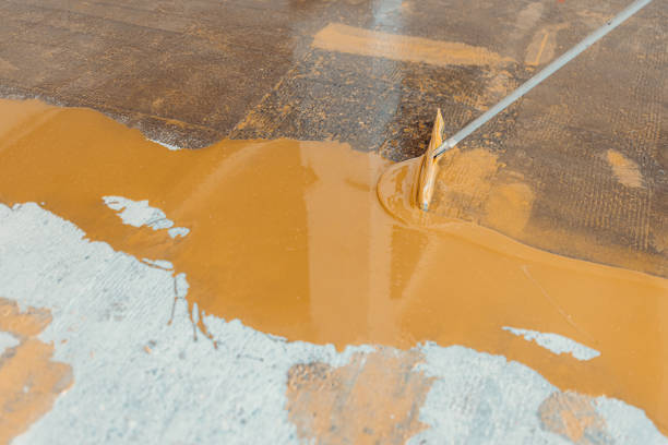 istock Floor preparation with resin support layer for anti-slip system 1427518867