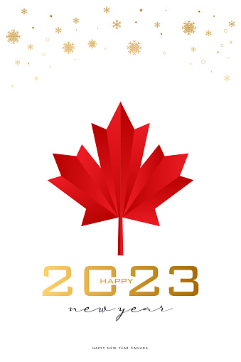 2023. Happy New Year. Canada Concept. Abstract numbers vector illustration. Holiday design for greeting card, invitation, calendar, etc. vector stock illustration