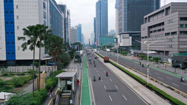 istock Jalan Bundaran HI center of Jakarta on Java, Indonesia 1427519554