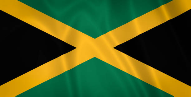 istock Illustration waving state flag of Jamaica 1427527052