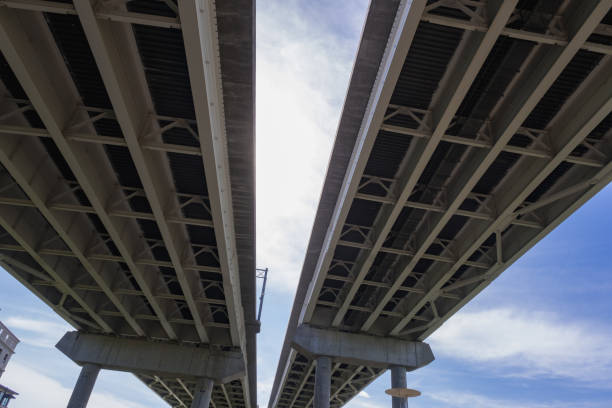 istock View Underneath a Large Bridge Highway on a Sunny Day with Blue Sky 1427527125