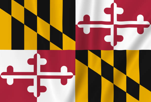 istock Illustration waving state Flag of Maryland 1427527219