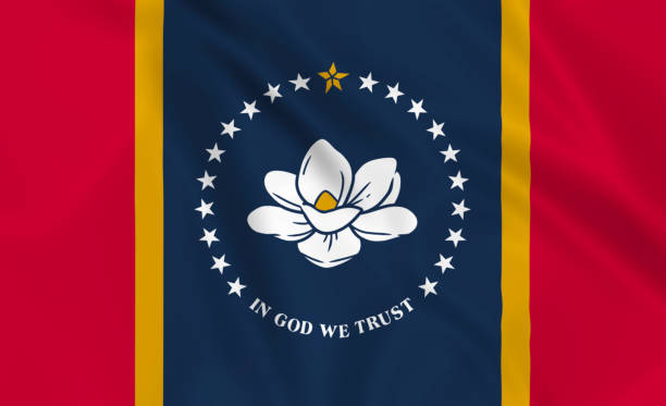 istock Illustration waving state Flag of Mississippi 1427527244