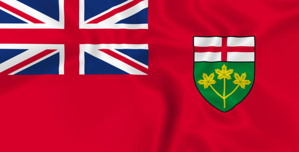 istock Illustration waving state Flag of Ontario 1427527545