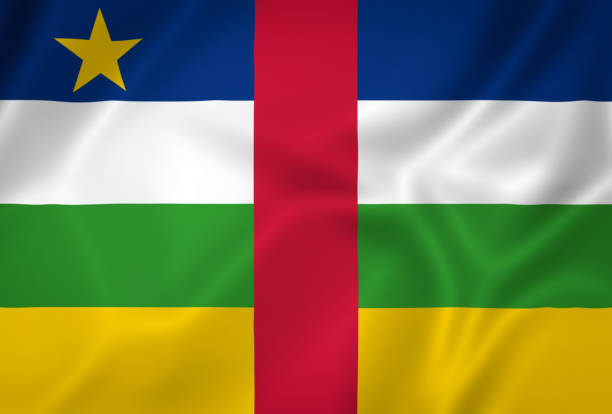 istock Illustration waving state flag of the Central African Republic 1427530046