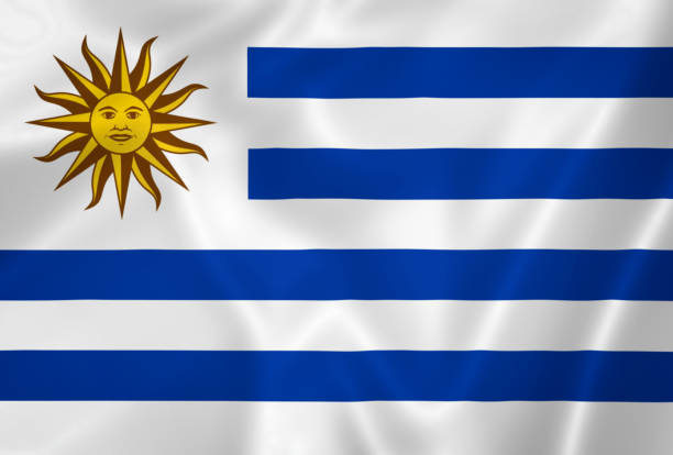 istock Illustration waving state flag of Uruguay 1427531160