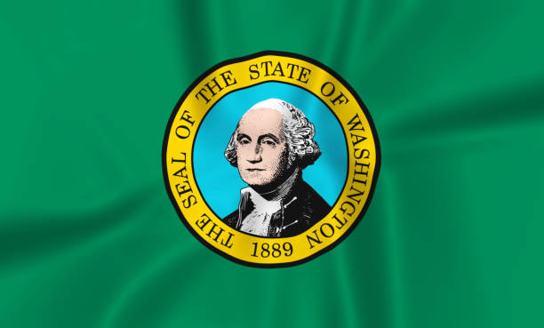 istock Illustration waving state Flag of Washington 1427531241