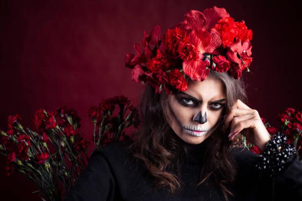 modello femminile di halloween. - dead body foto e immagini stock