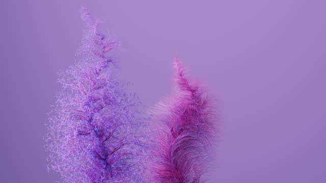 Digital generated video clip of growing abstract blossom flowers
