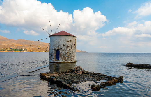 Windmill in Leros Island, Greece