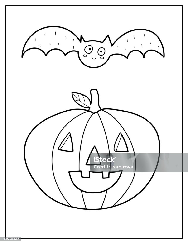 Ilustración de Dibujo Para Colorear De Halloween Con Linda Calabaza Y Murciélago y más Vectores Libres de Derechos de Actividad - iStock Ilustración de Dibujo Para Colorear De Halloween Con Linda Calabaza Y Murciélago y más Vectores Libres de Derechos de Actividad - iStock