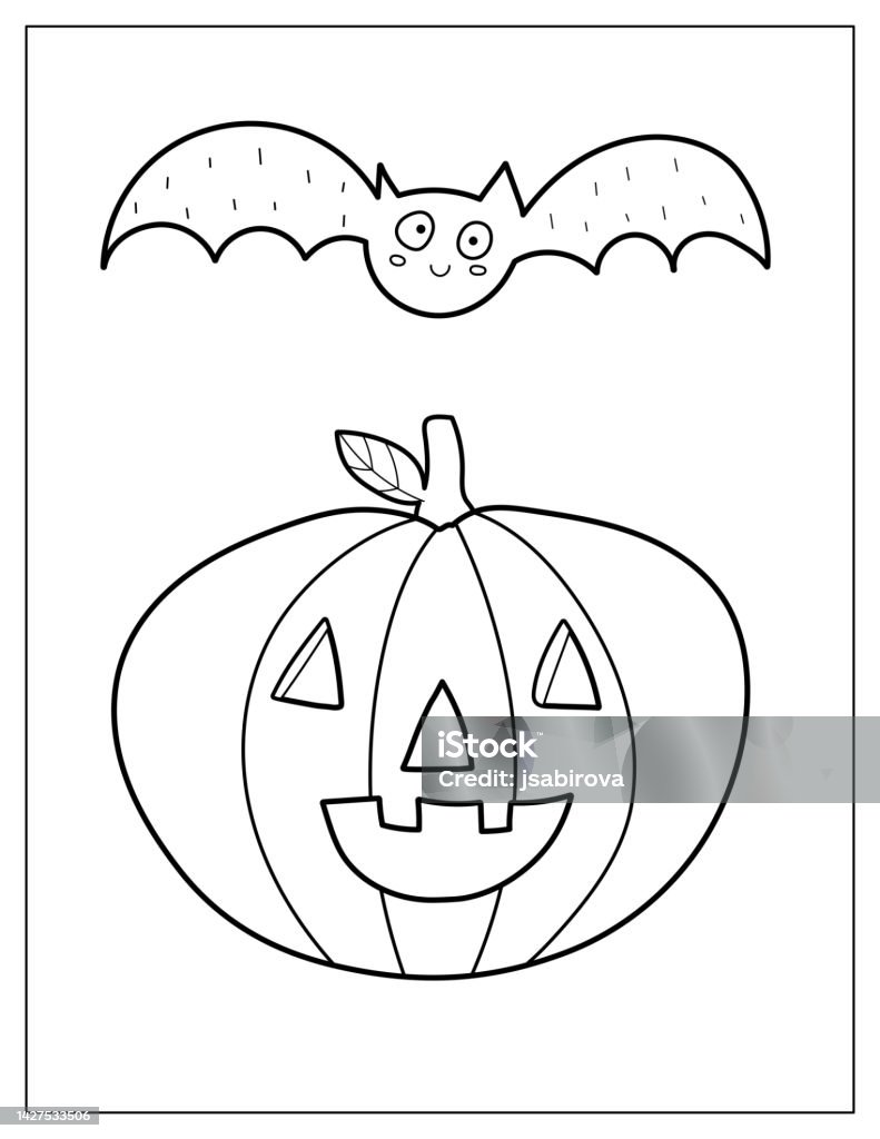 Trang Tô Màu Halloween Với Bí Ngô Và Dơi Dễ Thương Hình minh họa Sẵn có -  Tải xuống Hình ảnh Ngay bây giờ - Buổi tối - Thời gian trong ngày,
