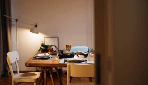 istock Food and Dishes On A Dining Table At Night 1427534694