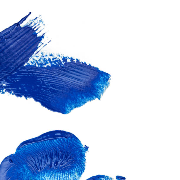 istock Blue traces of paint isolated on a white background 1427535251