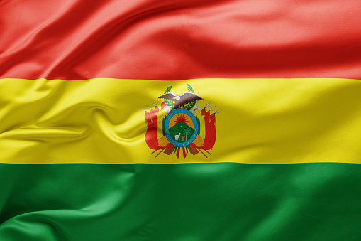 Waving national flag of Bolivia