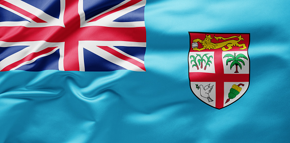Waving national flag of Fiji
