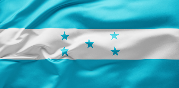 Waving national flag of Honduras